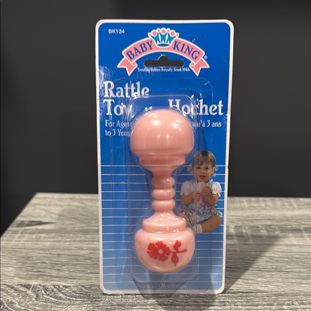 Baby King | NEW: Pink Rattle Toy - Vintage Baby Rattle